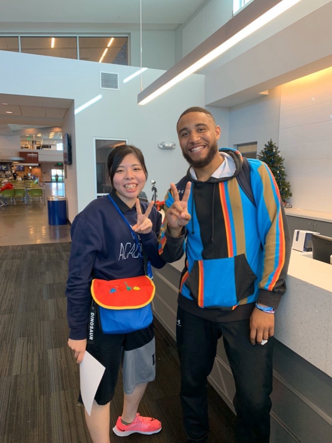 Cameron Winston with an athlete